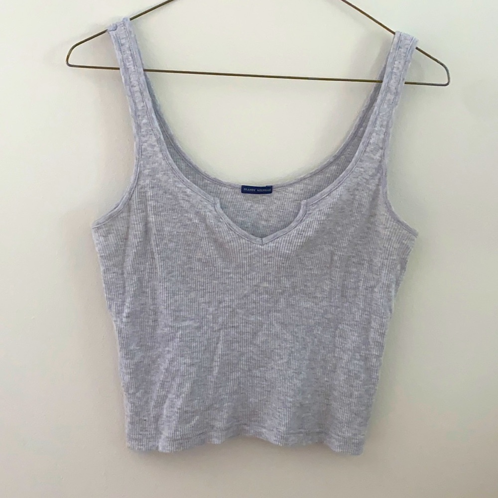 One size; Brandy Melville grey ribbed tank top